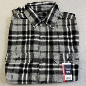 George Mens XS Flannel Shirt Long Sleeve Plaid Button Down Top Casual Workwear